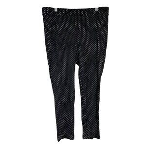 Tahari Womens Black & White Polka Dot Stretch Pants Size 1X Business Casual